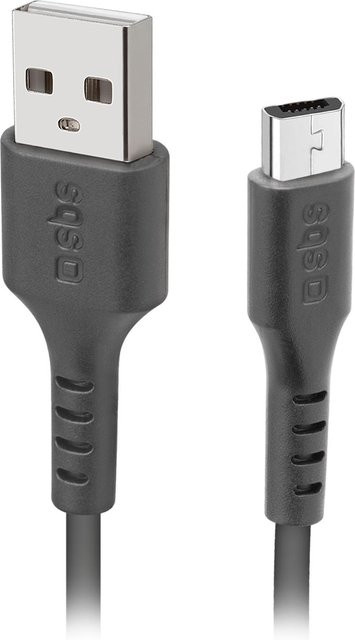 SBS USB auf Micro-USB Kabel in Schwarz für Smartphones und Tablets - Bild 1