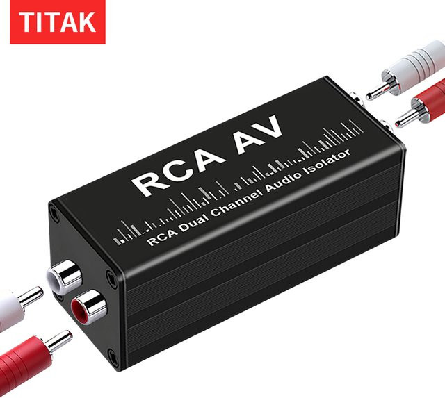 TITAK-Audio RCA Noise Filter Ground Loop Isolator zur Eliminierung von Brummen und Rauschen in Schwarz - Bild 1