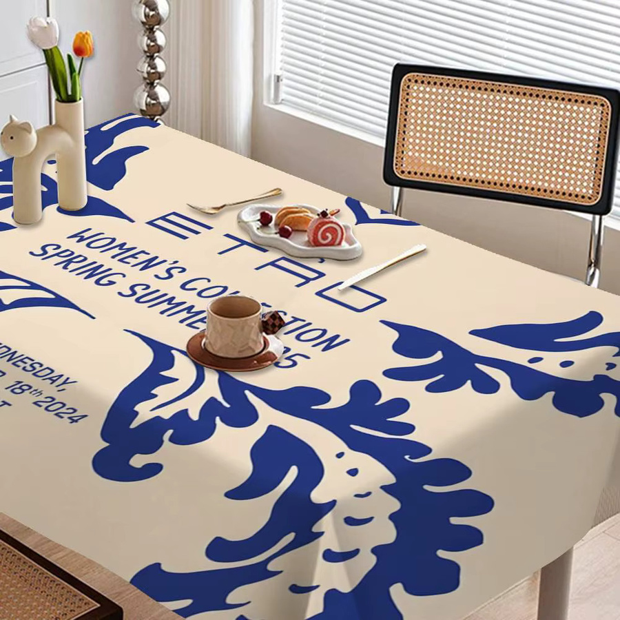 E-Etro Mode wasserabweisende Tischdecke in Beige für Weihnachten, Partys, Geburtstage oder Hochzeiten - Bild 4