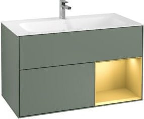 V&B Waschtischunterschrank Finion Reg rechts in Gold matt und Olive Matt Lacquer - Bild 1