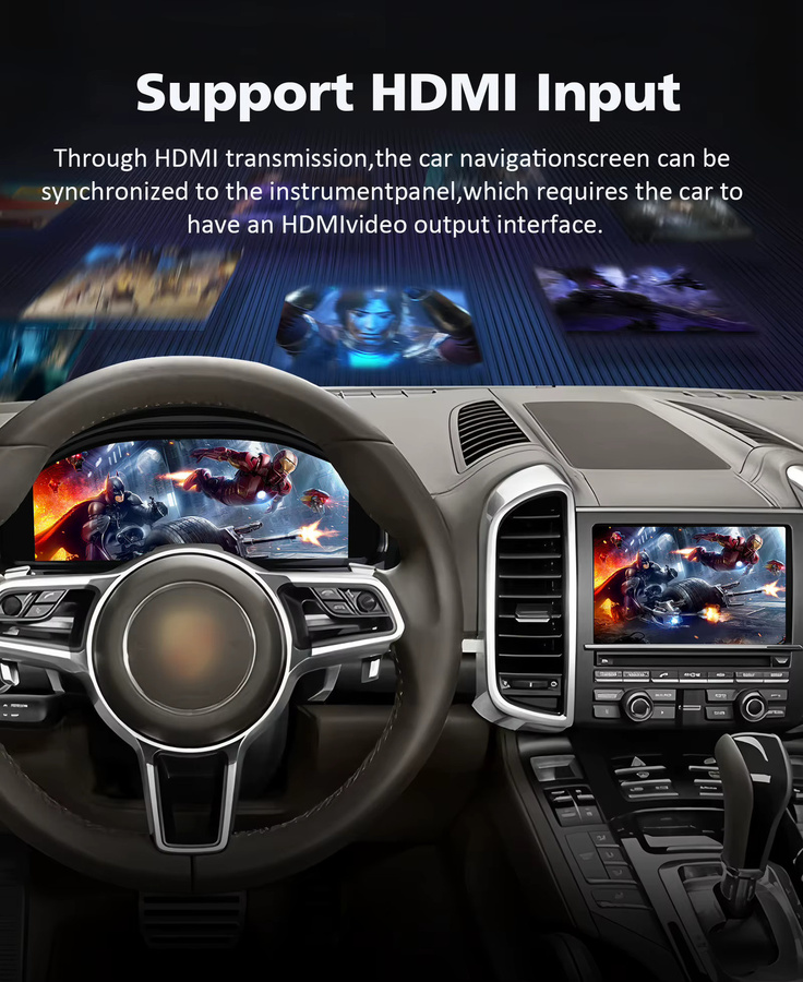 Hizpo Digitales Auto-Instrumentencluster 12,3 Zoll für Porsche Cayenne 2011 - 2017 LCD-Armaturenbrett mit CarPlay und Android Auto in Schwarz - Bild 5