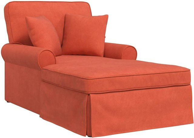 vidaXL Chaise Lounge Set 3-teilig in Rot-Orange aus Cordstoff mit Kissen, B/T/H: 157 x 87 x 91 cm - Bild 1