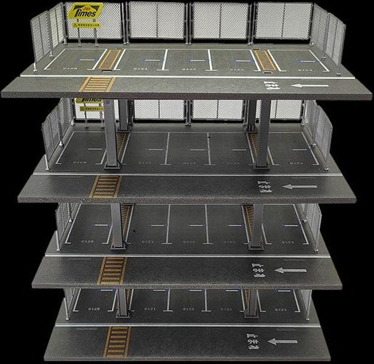 Linyi toy car 1:64-Autos-Garage Diorama Modelle Set, Montage Beleuchtungsszene, Modellauto Parkplatz Miniatur-Szene Box - Bild 1