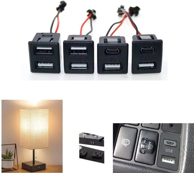 JCD DIY USB Typ-C Buchse und USB Ladebuchse Doppel Schicht in Schwarz - Bild 1