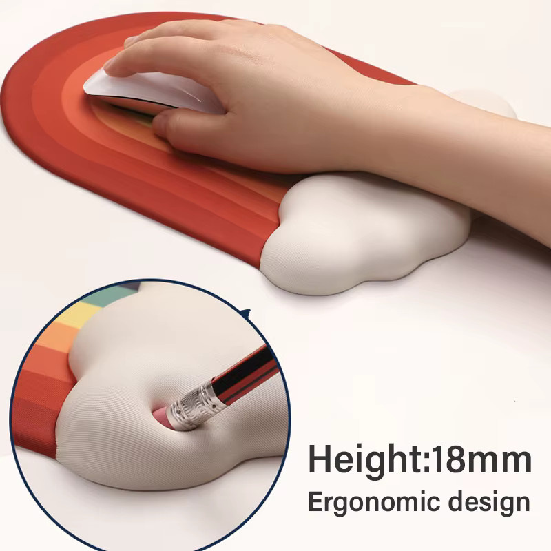 Ergonomisches Regenbogen-Mauspad mit Tastatur-Handballenauflage von FENGKUABAO aus Memory-Schaum und Silikon in Multicolour - Bild 4