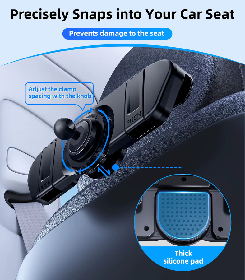 Eary Magnetische iPad und Tablet Halterung für Tesla Model 3 Highland und Model Y Juniper, Auto-Rücksitz-Kopfstützen-Halterung für 4,7 bis 12,9 Zoll Geräte, Schwarz - Bild 4