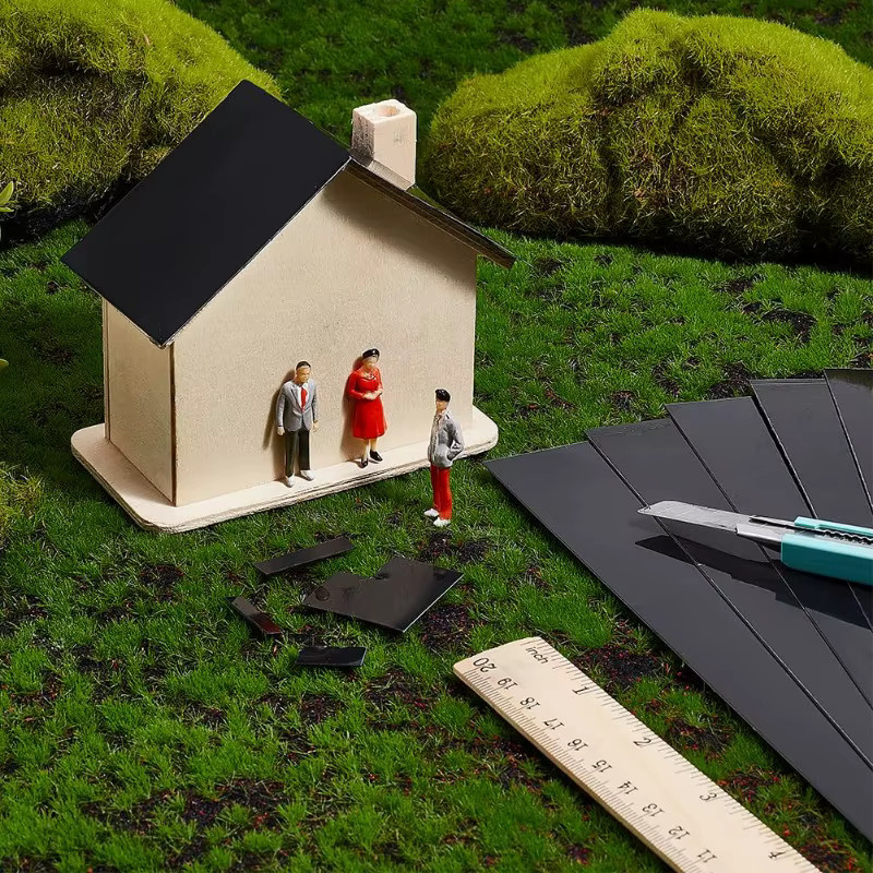 8 Stück ABS-Kunststoffplatten in Schwarz für Architekturmodelle und Sandtische, B: 25,4 cm, T: 20,3 cm - Bild 4