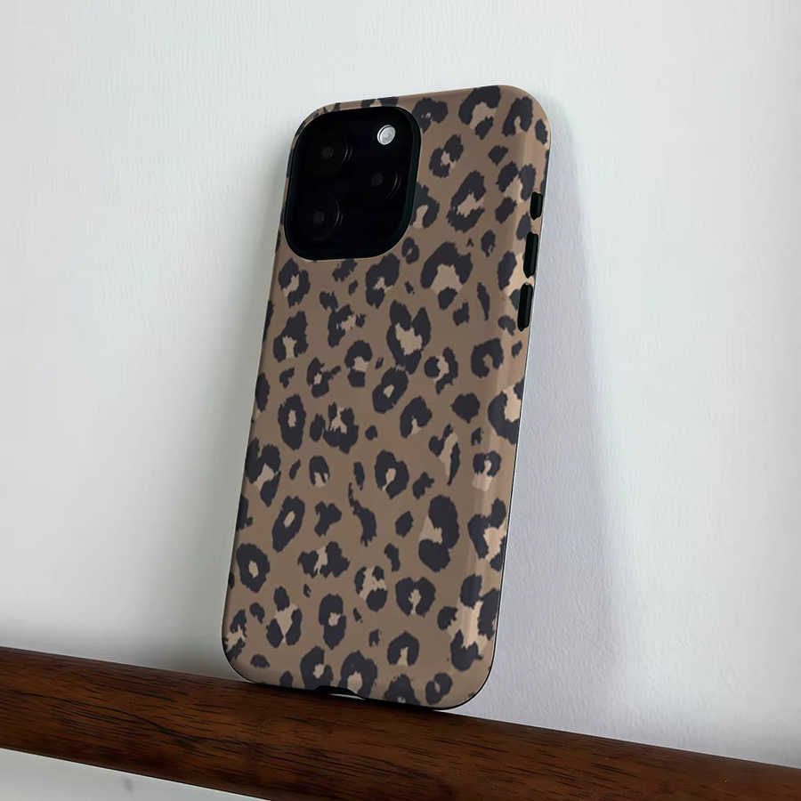 CaseLumi Matte Bumper Schutzhülle mit MagSafe Kompatibilität für iPhone 17 16 15 14 13 Pro Max in Beige mit Leopardenmuster - Bild 3