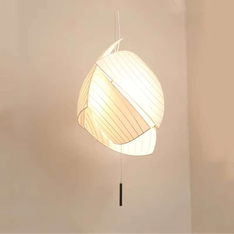 JIANKEXING LED Hängelampe aus Seidenstoff in Weiß mit warmweißem Licht für Wohnzimmer und Loft - Bild 3