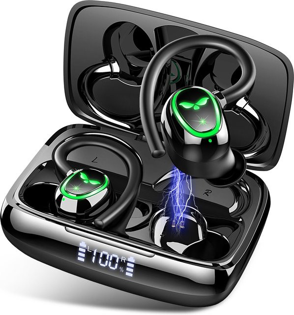 Jxrev Kabellose In-Ear Bluetooth 5.3 Kopfhörer in Schwarz mit Dual-Mikrofon und LED-Anzeige - Bild 1