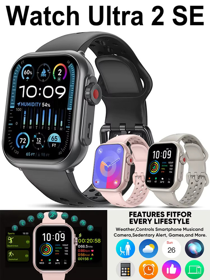 BOXUXING Smartwatch, Schwarz, Silikon, Herren Damen - Bild 7
