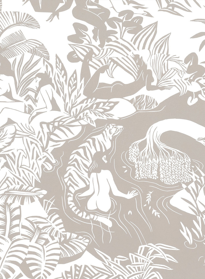 Isidore Leroy Wandtapete Mural Eternelles in Beige mit floralem Design aus Vlies - Bild 1