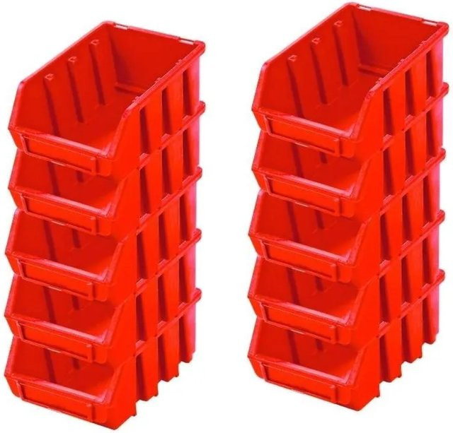 PROREGAL SuperSparSet 10x Sichtlagerboxen aus Polypropylen in Rot, H x B x T: 7,5 x 11,6 x 16,1 cm - Bild 1