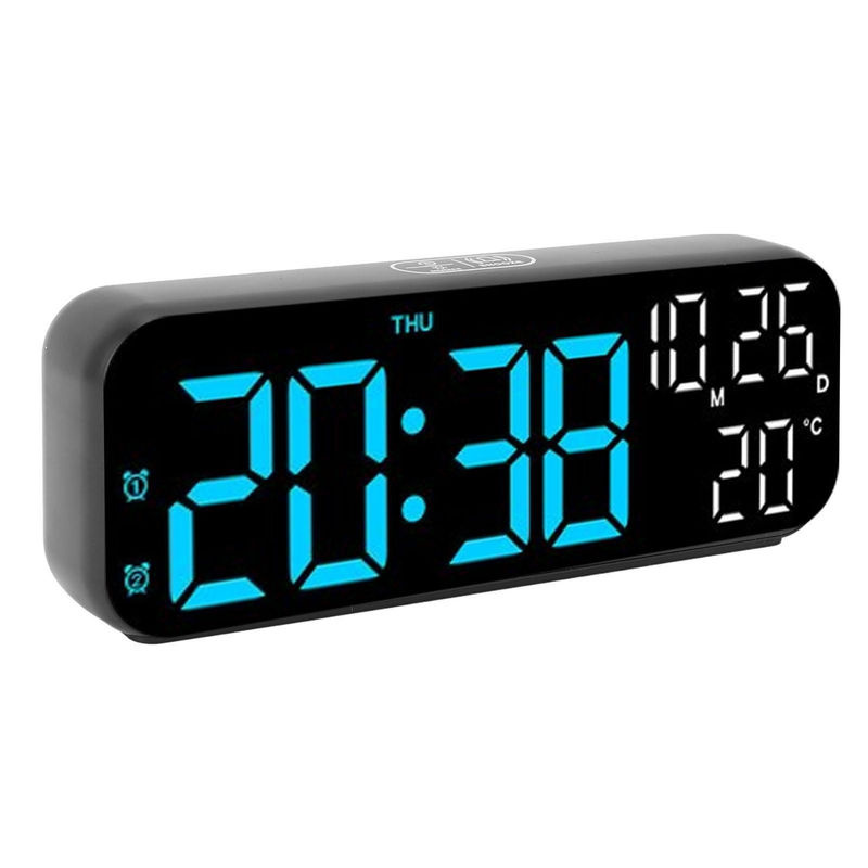 CosyHome Digitale Tischuhr mit Doppel-Display, Sprachsteuerung und LED-Anzeige in Blau, inklusive Datum, Temperatur und Countdown-Funktion - Bild 4