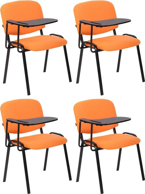 CLP 4er Set Schulungsstühle Ken mit Klapptisch und Schreibtafel aus Stoff - Bild 1
