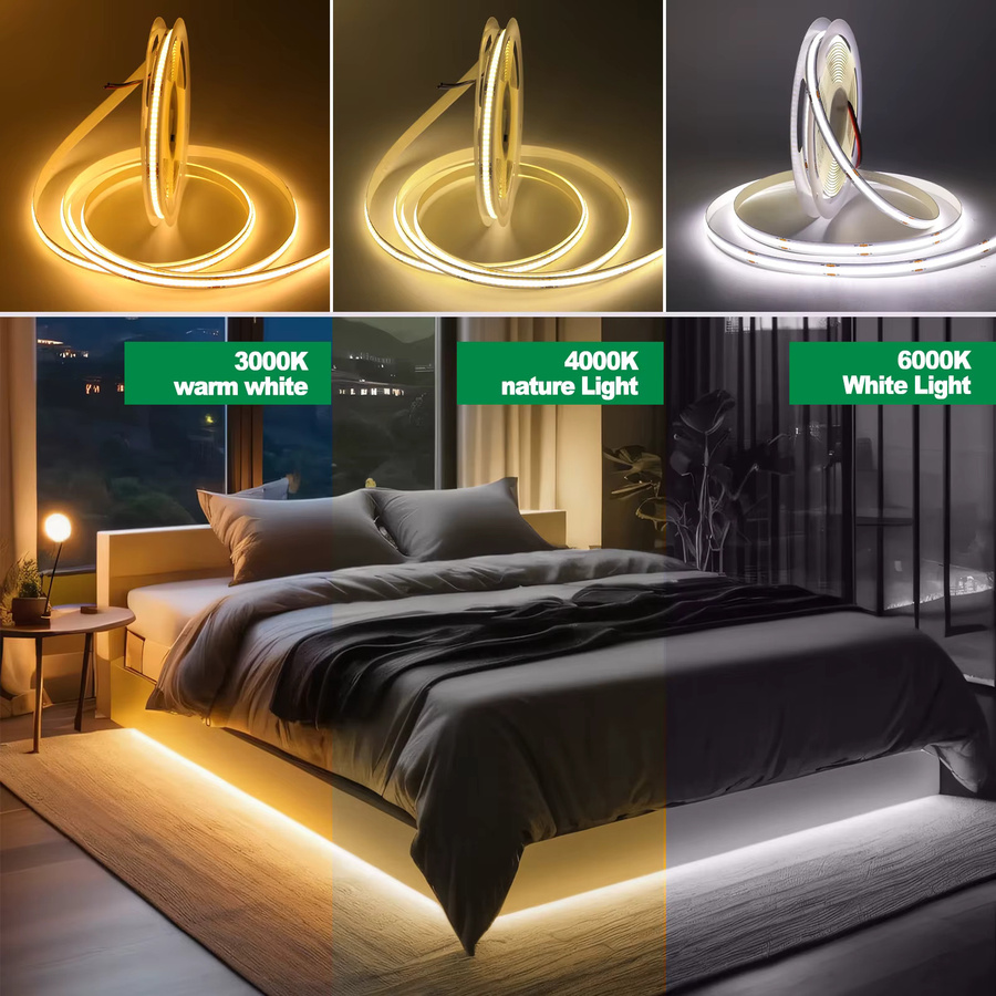 XUNATA COB LED Streifen mit PIR Bewegungssensor, weiß, USB oder Batterie betrieben, flexible Unterbauleuchte für Küche und Möbel - Bild 2
