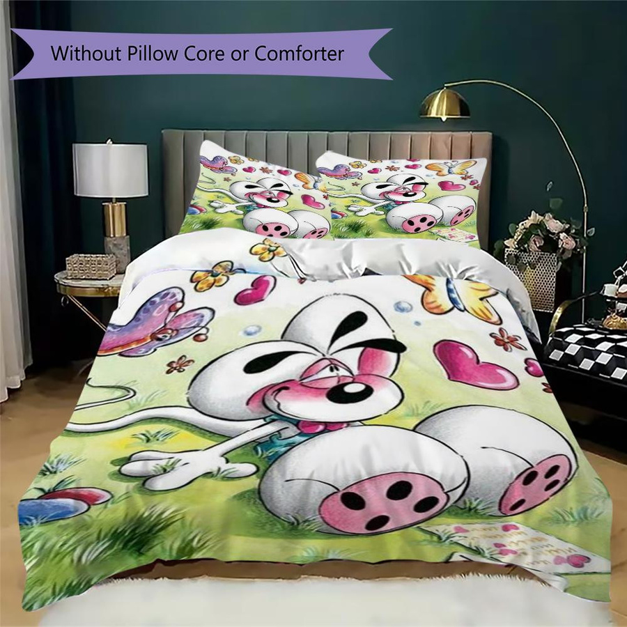 Diddl Bettwäsche Set mit süßem Muster aus Polyester, bestehend aus 1 Bettbezug und 2 Kissenbezügen, B/H: 135 x 200 cm - Bild 2
