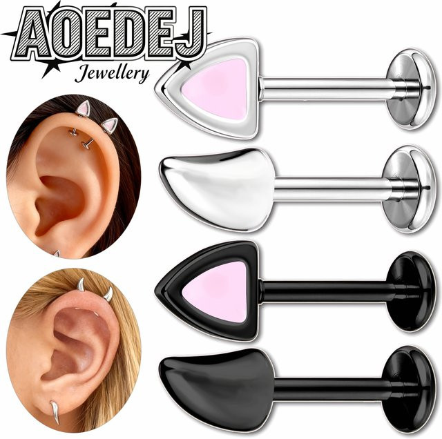 AOEDEJ Ohrstecker Edelstahl, Rosa, Damen - Bild 1