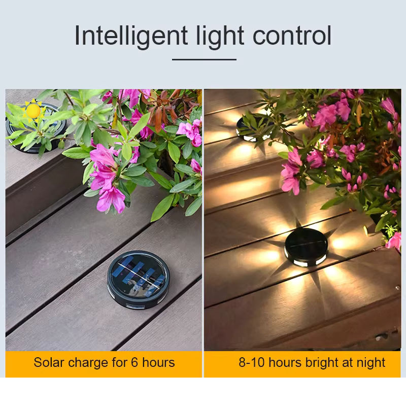Solar LED Gartenleuchte für den Außenbereich, Warmweiß, Schwarz, Unterflur-Bodeneinbau für Garten und Wegdekoration - Bild 3