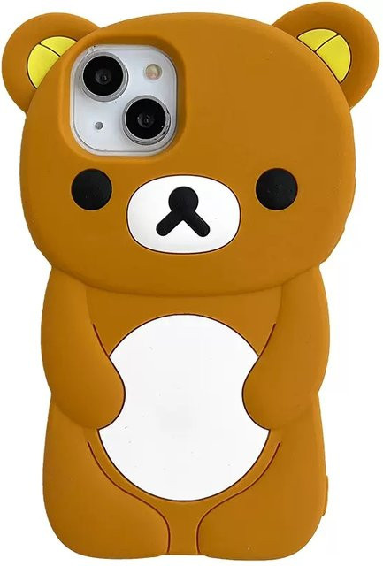 Niedliche Rilakkuma-Bär Silikonhülle von Potdemiel in Braun für iPhone Modelle - Bild 1