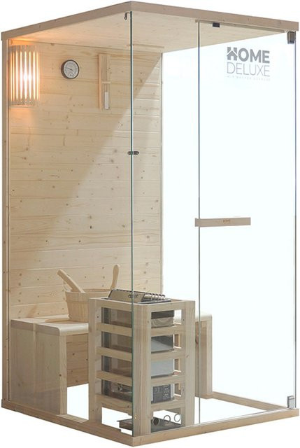 HOME DELUXE Traditionelle Finnische Sauna ARUNA S aus Massivholz in Braun, B/T/H: 190 x 110 x 210 cm - Bild 1