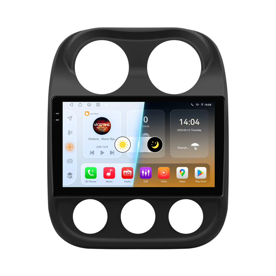 Hizpo Carplay und Android Auto Radio für Jeep Compass und Patriot 2011-2017 mit QLED Bildschirm in Schwarz - Bild 4
