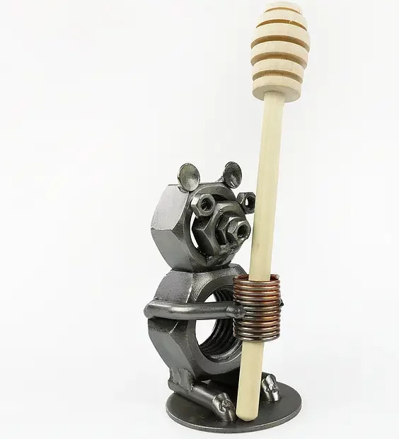 Hinz und Kunst Stiftehalter Bärchen aus Metall in Grau - Bild 1