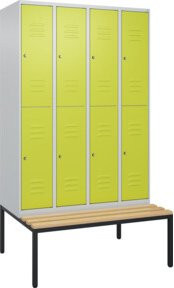 C+P Doppelstock-Spind Classic PLUS Sitzbank mit 4 Abteilen, Buche-Hartholz, B/T/H: 212 x 120 x 81,5 cm - Bild 1