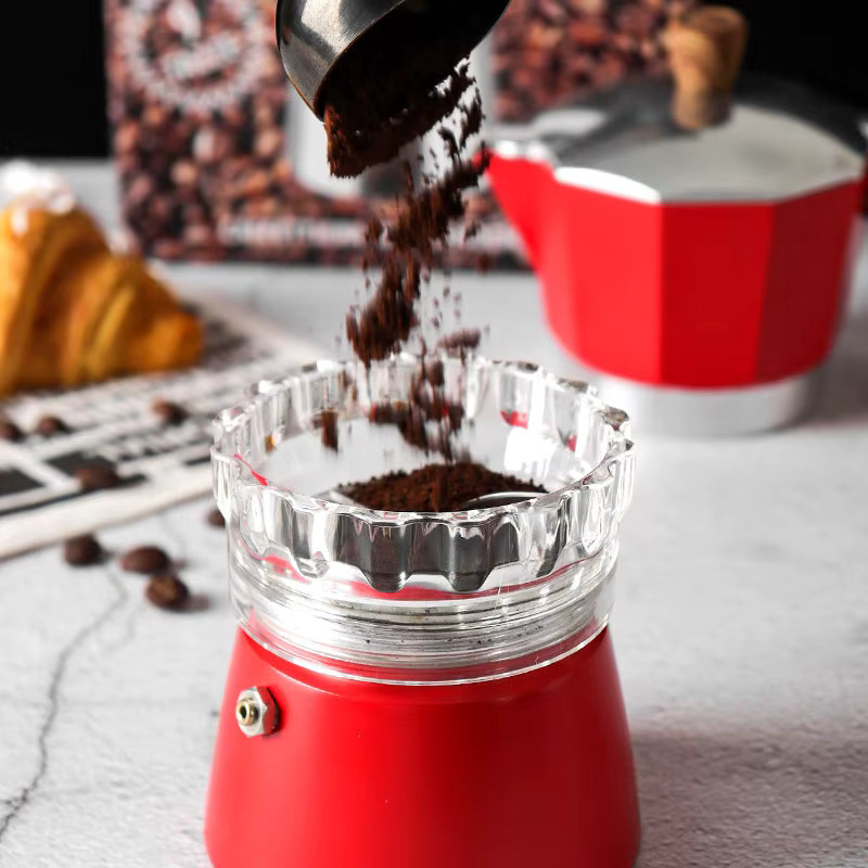 OANKR Moka Pot Dosiertrichter in Transparent für italienische Espressomaschinen, Verteilerwerkzeug für 3–6 Tassen - Bild 5