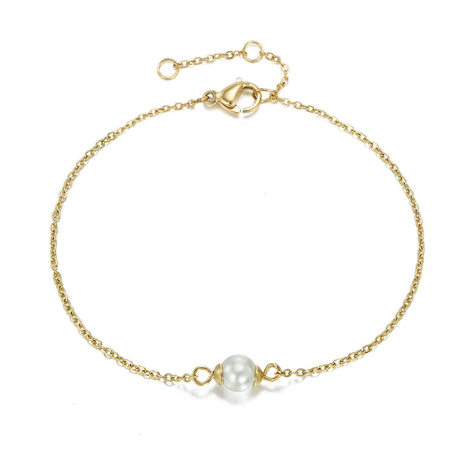 St.delan Armband, 14K vergoldet Edelstahl, Perle, Damen - Bild 4
