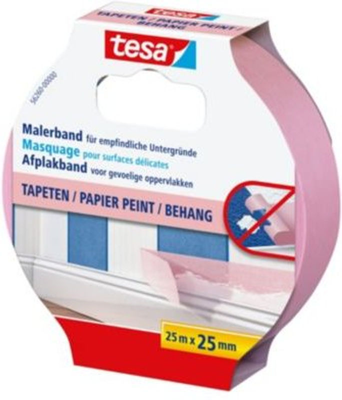 tesa Professional Sensitive Malerband in Pink, 25 mm Breite x 25 m Länge - Bild 2