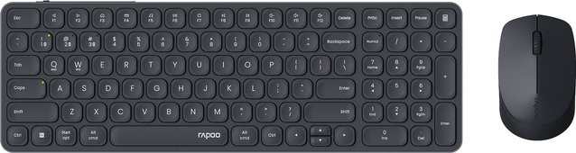 Rapoo 9710M Multi-Mode Combo Tastatur und Maus Set in Grau (QWERTZ DE) - Bild 1