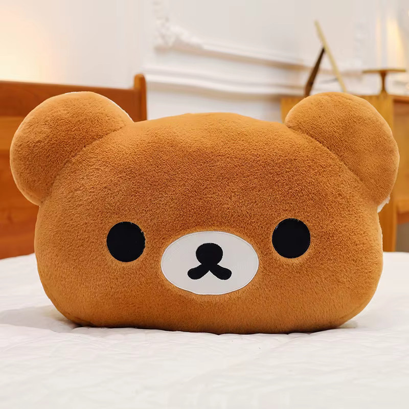 Rilakkuma Großkopf-Plüschkissen als weiches Stofftierkissen zur Dekoration für Schlafzimmer und Sofa - Bild 3