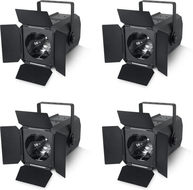 U'King 4er Set 200W COB LED Par Licht mit DMX512, Linear Zoom und Barn Doors in Schwarz für DJ, Konzert und Party - Bild 1
