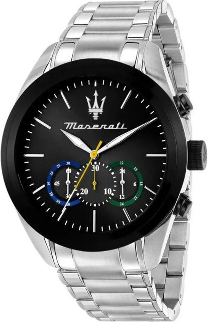 Maserati Chronograph, Edelstahl, Schwarz, Quarz, 45 mm, Herren - Bild 1
