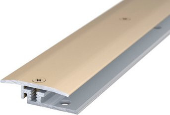 CARL PRINZ Übergangsprofil LPS Design aus Aluminium in Gold, B: 27 mm, H: 7 mm, versenkt gelocht - Bild 1