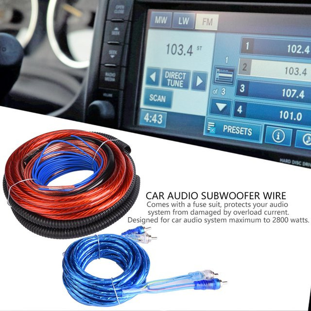 Hilitand Audio-Verstärker-Drahtkabel-Set 4 Gauge, 2800 W, rot und mehrfarbig, für Auto-Audio-Subwoofer und Lautsprecher-Installation - Bild 1