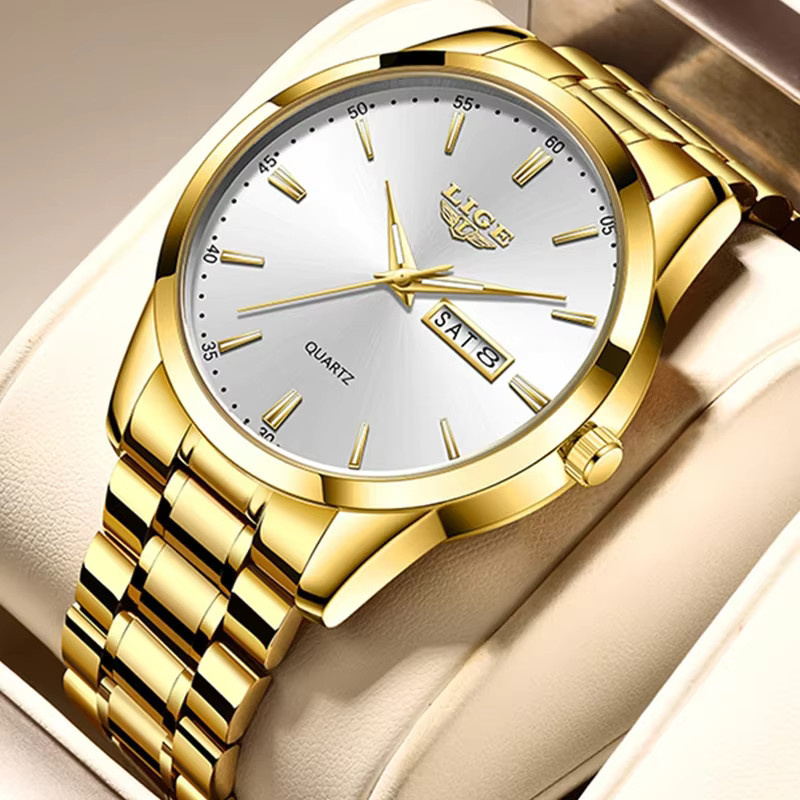 LIGE Armbanduhr Quarz, Edelstahl, Gold, Damen - Bild 2