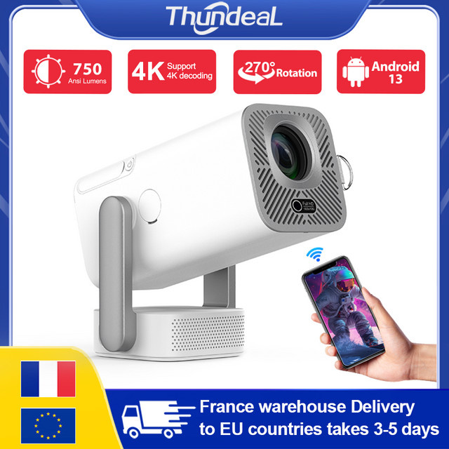 ThundeaL TD80 Pro LED-Projektor in Weiß mit 750 ANSI Lumen, Full HD 1080P und 4K Unterstützung, tragbarer Mini-Projektor für dein Heimkino - Bild 1