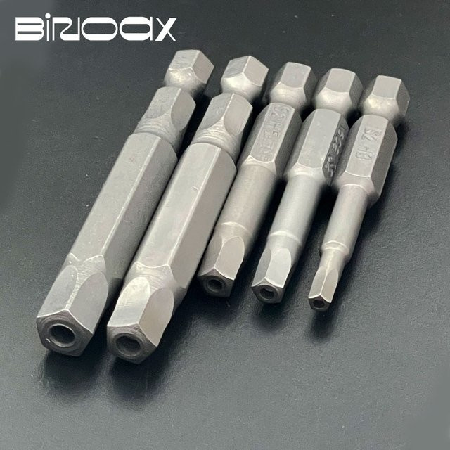 Binoax Magnetische 5-Punkt Schraubendreher Bits aus S2 Stahl, 50/65mm, Farbe Silber, 1/4 Zoll Sechskant Schaft - Bild 1