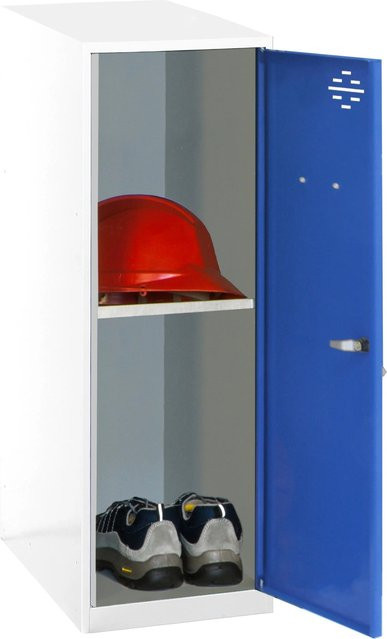 PROREGAL Schließfachschrank AMEGO Spind mit 1 Fachboden in Blau-Weiß, H x B x T: 91,5 x 30 x 50 cm - Bild 1