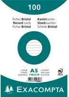 Exacompta Karteikarten DIN A5 liniert in Weiß und Schwarz - Bild 1