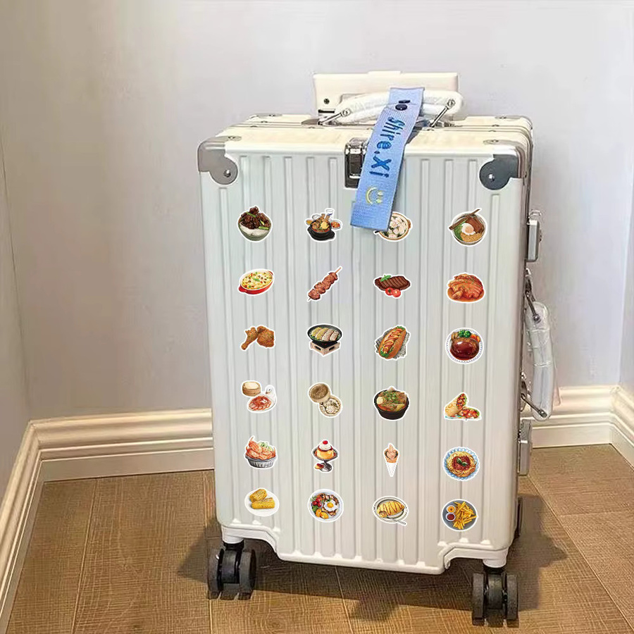 60 Stück Realistische Snacks Aufkleber Set mit Pizza Fleisch und Sauce von BulingBulingStickers Shop in Multicolour - Bild 3