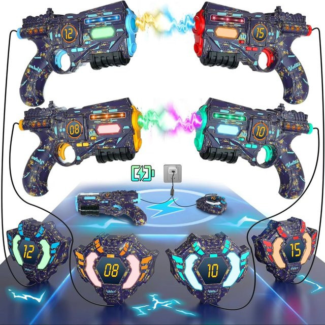 Vatos Laser Tag Pistole, Infrarot, mit glühendem Licht, 4-teiliges Set - Bild 1