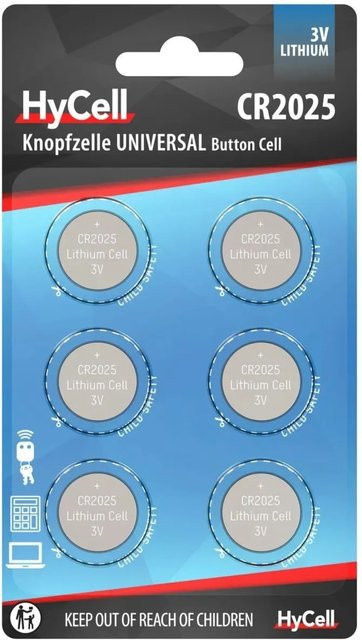 Westfalia Lithium Knopfzellen CR2025 3 V Silber 6er Blister - Bild 1