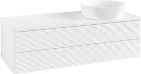 V&B Waschtischunterschrank Antao mit Frontstruktur in Weiß, B/T/H: 120 x 36 x 50 cm - Bild 1