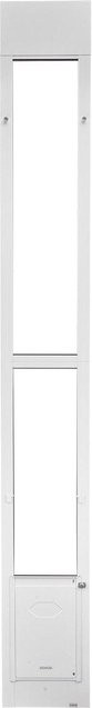 Hundetür für Schiebetüren von Buying Solutions MB in Weiß mit Aluminiumlegierungsrahmen, verstellbarer Höhe von 2311 bis 2439 mm, Schlossdesign und Klappe mit B: 209,6 cm x H: 311,2 cm - Bild 1