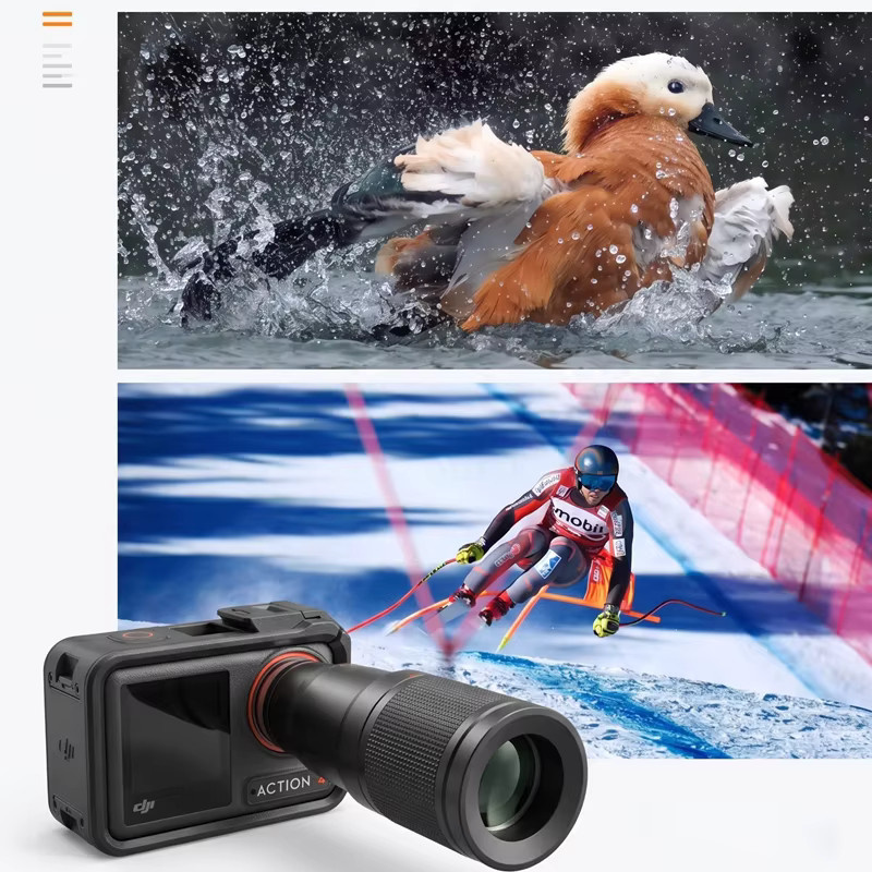 DJI 12X Teleobjektiv aus Aluminiumlegierung für Osmo Action 6, 5 Pro und 4 in Schwarz - Bild 2