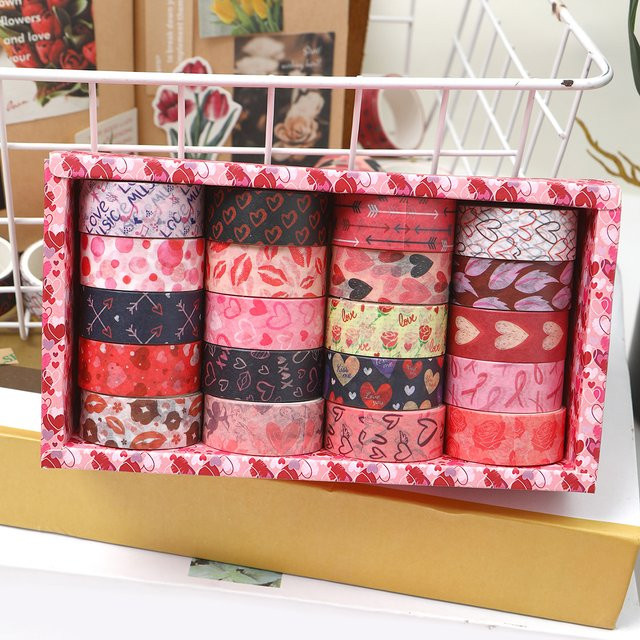 Dekoratives Washi-Tape-Set für Valentinstag und DIY-Projekte, Mehrfarbig - Bild 1