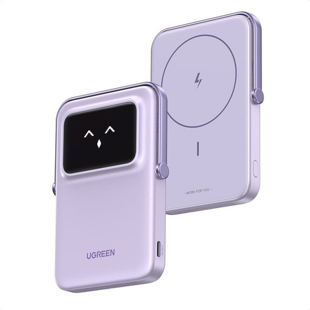 UGREEN PB571 Uno Externer Wireless-Akku mit 5000mAh, 20W PD und Qi-Technologie, Lila